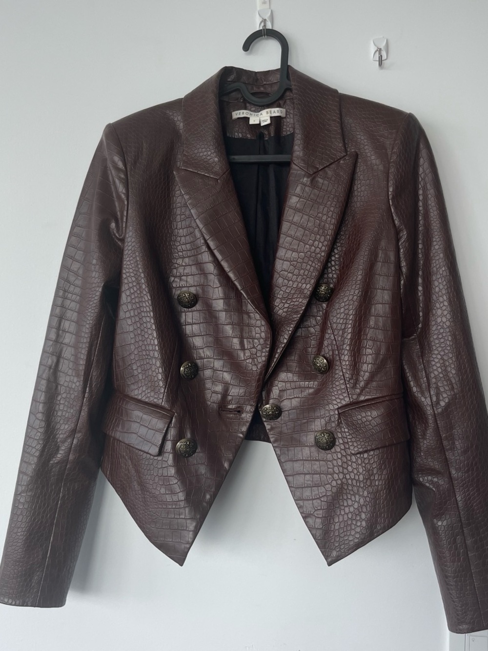Veronica Beard Cooke Faux-Crocodile Dickey Jacket